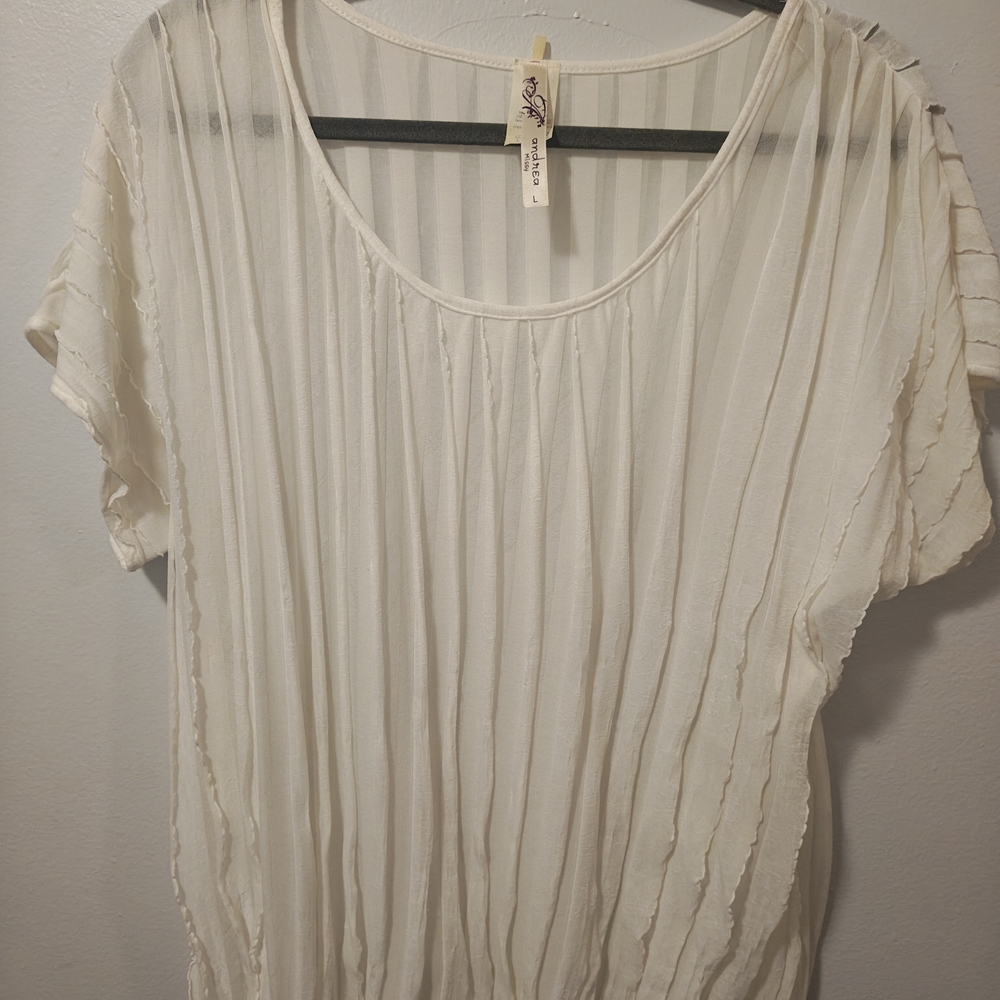 Sheer, Cream Blouse for Women